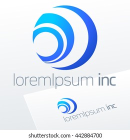 Abstract icon, vector sign in sphere shape. Logo for Business, Technology, Corporation.