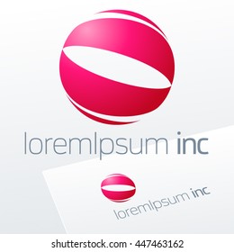 Abstract icon, vector sign in sphere shape. Logo for Media, Fashion, Cosmetic, Beauty activity