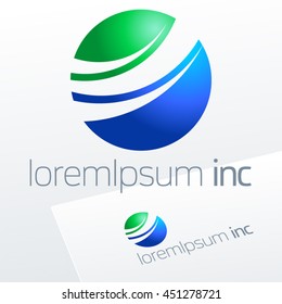 Abstract icon, vector sign in sphere shape. Logo for Logotype for Ecology, Pharmacy, Cosmetic activity