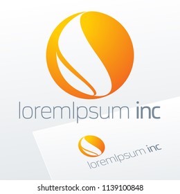 Abstract Icon, Vector Sign, Spherical Yellow Logotype for Media, Fashion, Cosmetics