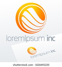 Abstract Icon, Vector Sign, Yellow Logo in Sphere Shape. Logotype for Media, Fashion, Cosmetics