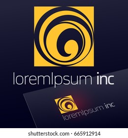 Abstract icon, vector sign, yellow logo for Media, Fashion, Cosmetics