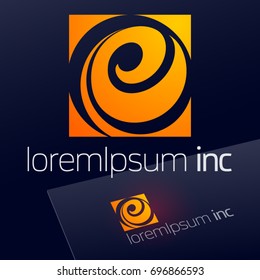 Abstract icon, vector sign, yellow logotype for Media, Fashion, Cosmetics.