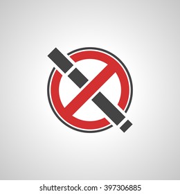 Abstract icon of the warning of a smoking ban