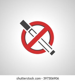 Abstract icon of the warning of a smoking ban