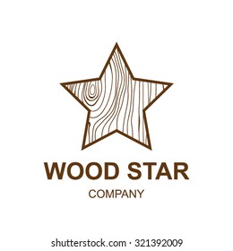 Abstract icon with wooden texture,Star,Logo design,Vector illustration,concept wood, sign,symbol,icon,Interesting design template for your company logo
