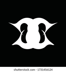 Abstract iconic flat design black and white element emblem