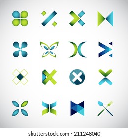 Abstract icons based on the letter X