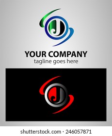 Abstract icons based on the letter J logo 