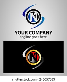 Abstract icons based on the letter N logo 