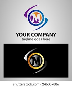 Abstract icons based on the letter M logo 