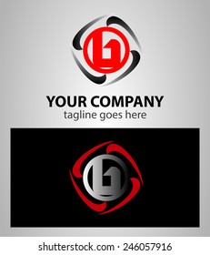 Abstract icons based on the letter b logo 