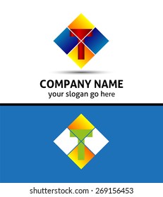Abstract icons based on the letter T logo
