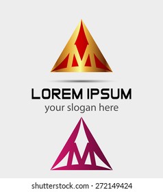 Abstract icons based on the letter M logo
