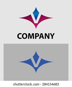 Abstract icons based on the letter V logo 