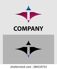 Abstract icons based on the letter T logo 