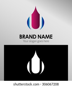 Abstract icons based on the letter U logo
