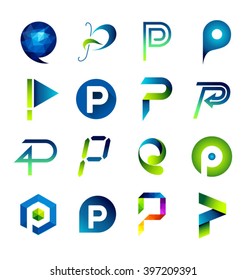 Abstract Icons Based On The Letter P