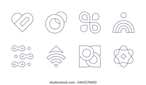 Abstract icons. Editable stroke. Containing abstract, abstractshape, twinkle, modern, minimal, template.
