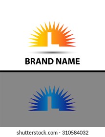 Abstract icons of letter L and Sun Logo
