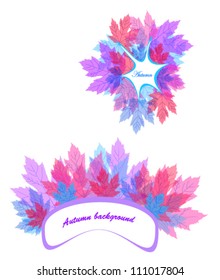 Abstract icons with maple leaves