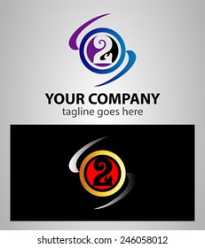 Abstract icons for number 2 logo 