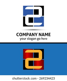 Abstract icons for number 2 logo
