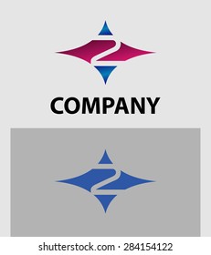 Abstract icons for number 2 logo 