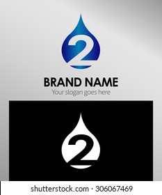 Abstract icons for number 2 logo
