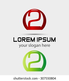 Abstract icons for number 2 logo
