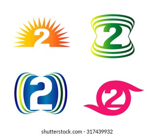 Abstract icons for number 2 logo
