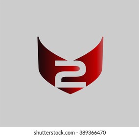 Abstract icons for number 2 logo
