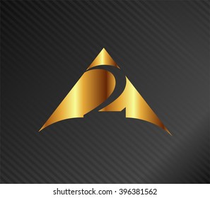 Abstract icons for number 2 logo set vector
