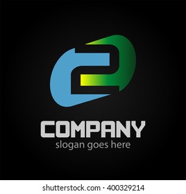 Abstract icons for number 2 logo
