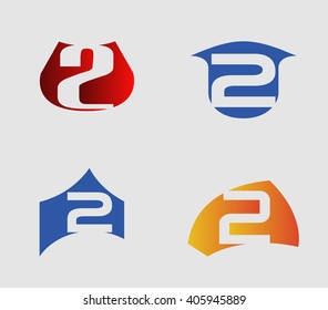 Abstract icons for number 2 logo
