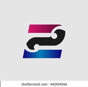 Abstract icons for number 2 logo
