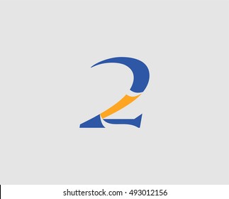 Abstract icons for number 2 logo
