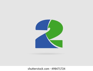 Abstract icons for number 2 logo

