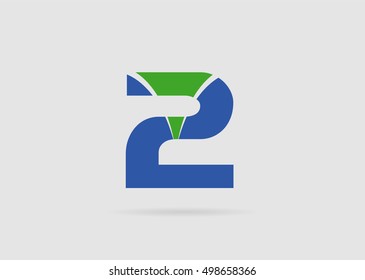 Abstract icons for number 2 logo
