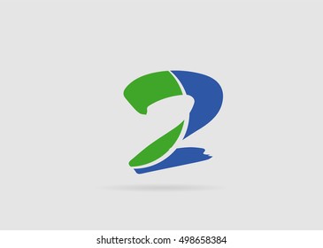 Abstract icons for number 2 logo
