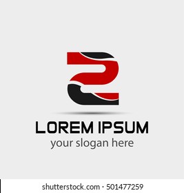 Abstract icons for number 2 logo
