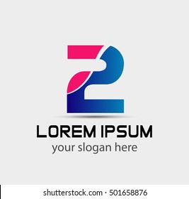 Abstract icons for number 2 logo
