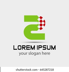Abstract icons for number 2 logo
