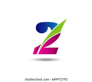 Abstract icons for number 2 logo
