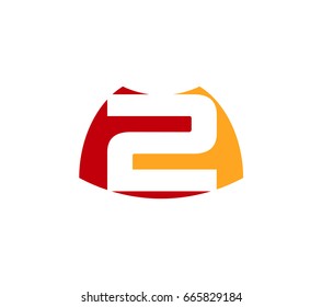 Abstract icons for number 2 logo
