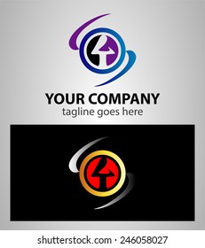 Abstract icons for number 4 logo 