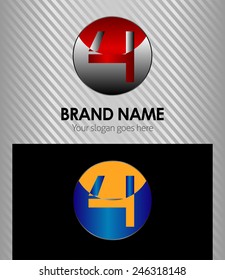 Abstract icons for number 4 logo 