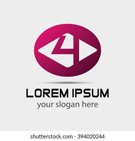 Abstract icons for number 4 logo
