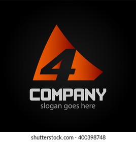 Abstract icons for number 4 logo
