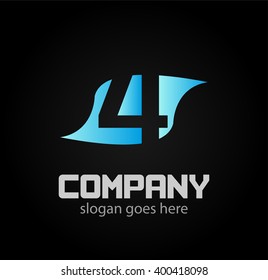 Abstract icons for number 4 logo 